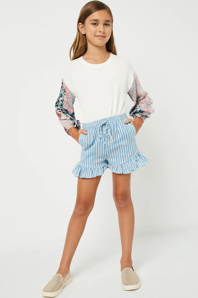 Stripe Drawstring Shorts