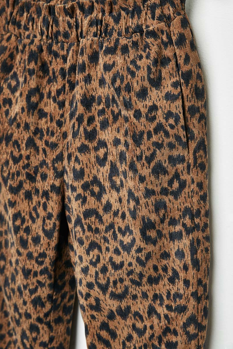Animal Print Corduroy Pants
