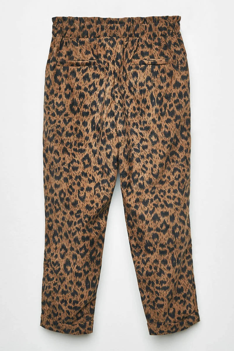 Animal Print Corduroy Pants