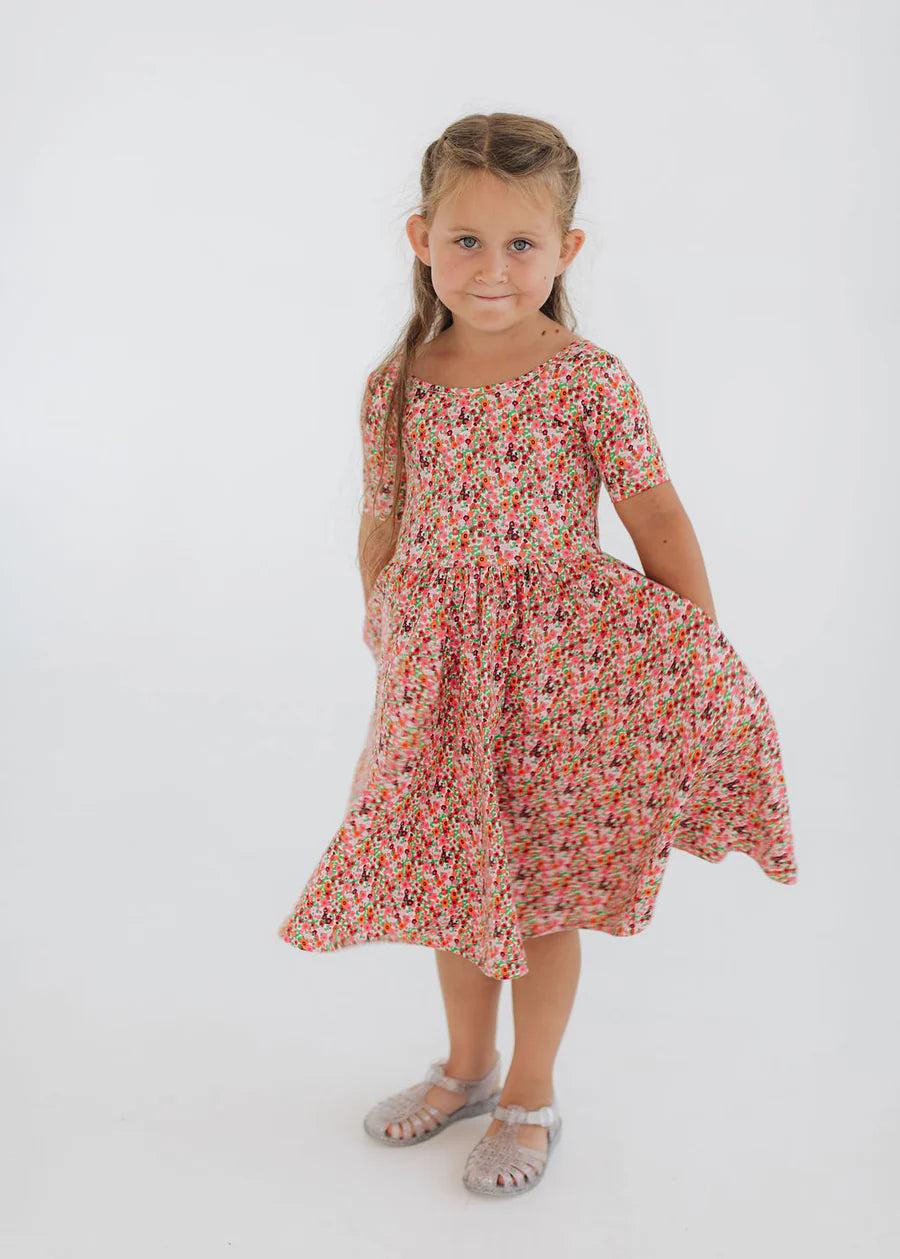 Short Sleeve Twirl Dress - Posy Pop