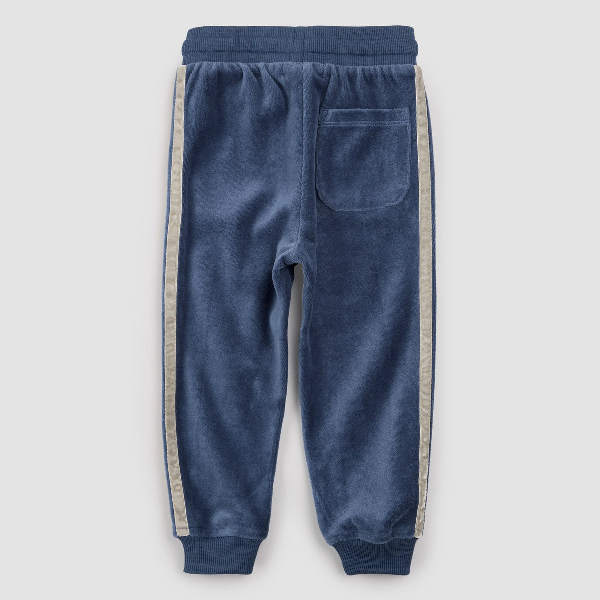 Retro Stripe on Miles Blue Velour Joggers