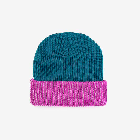 Stripe Cuff Plush Beanie