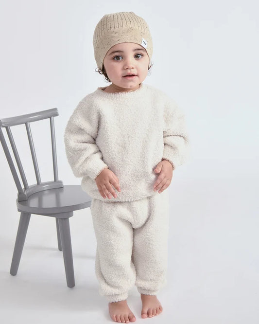 Fuzzy Boxy Pants - Ecru