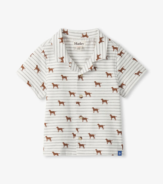 Little Pups Jersey Button Down