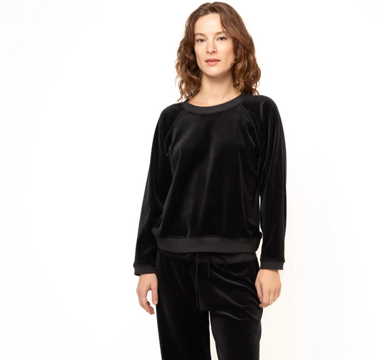 Velour Sweatshirt - Black