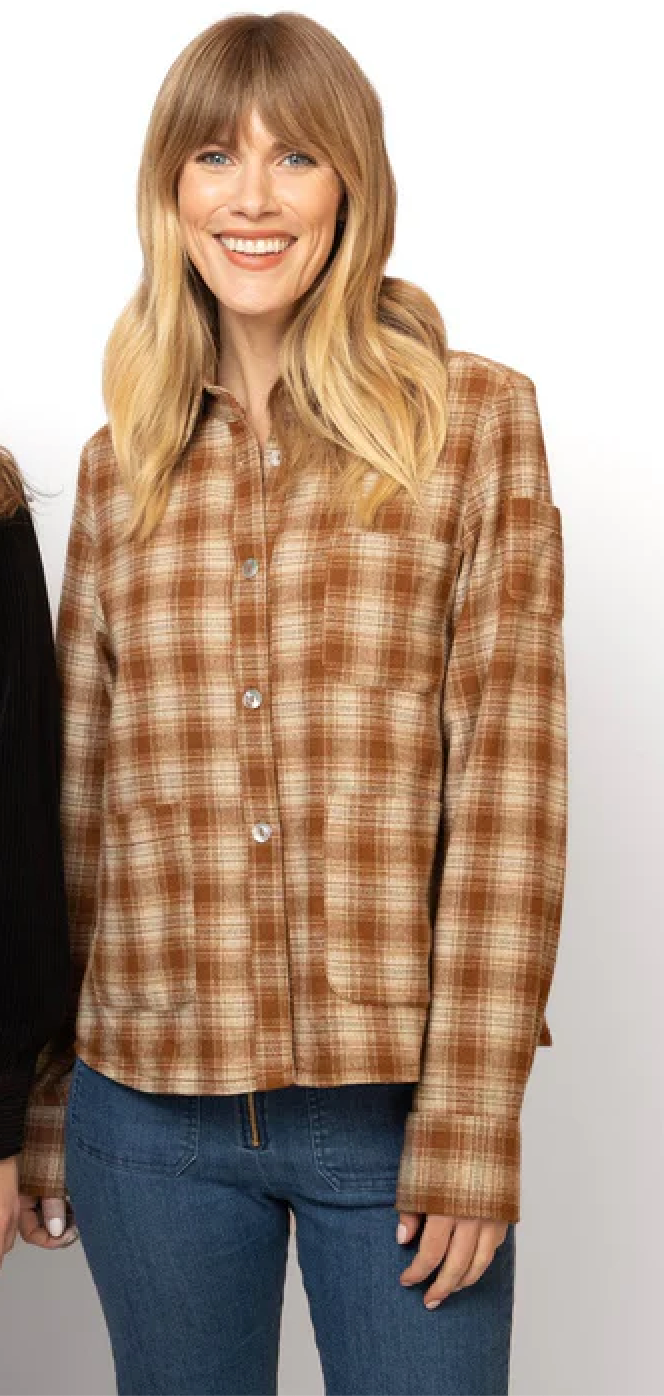 Plaid Shacket - Mustard