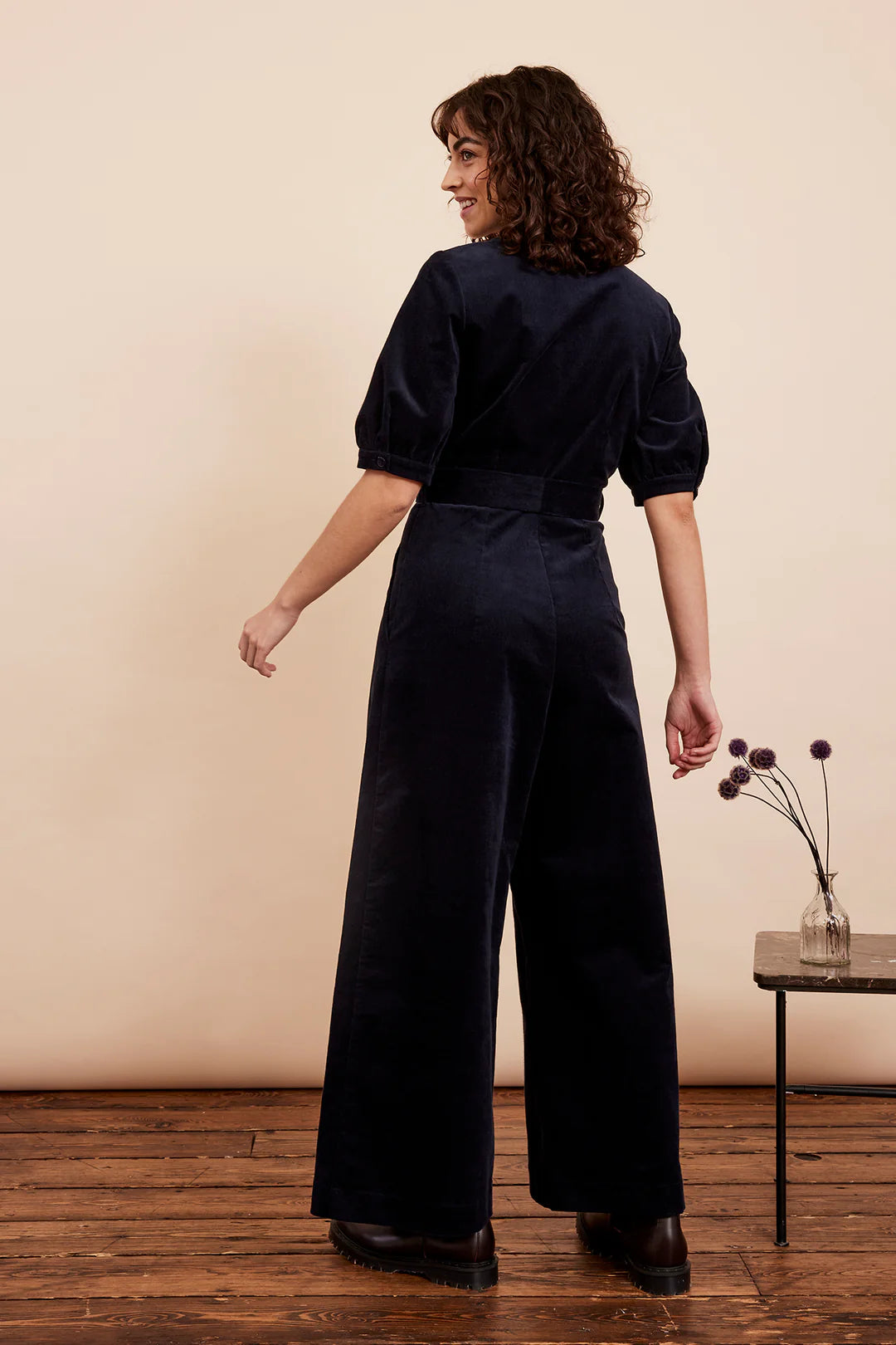 Stella Needlecord Navy Black Jumpsuit