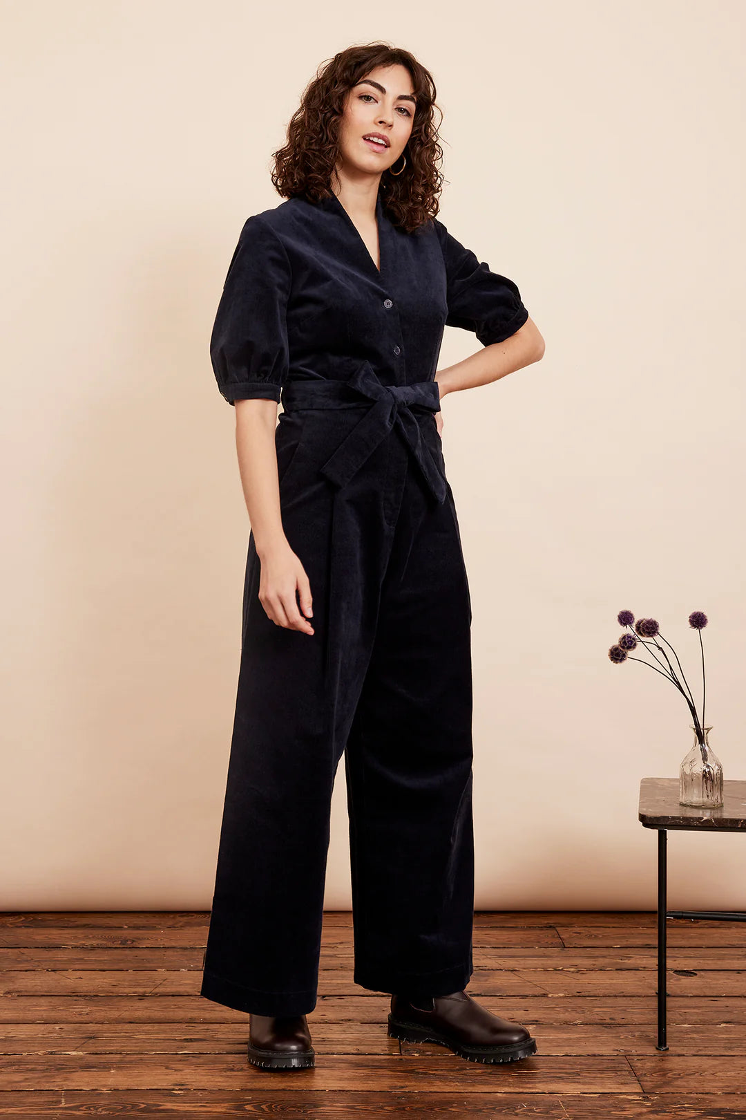 Stella Needlecord Navy Black Jumpsuit