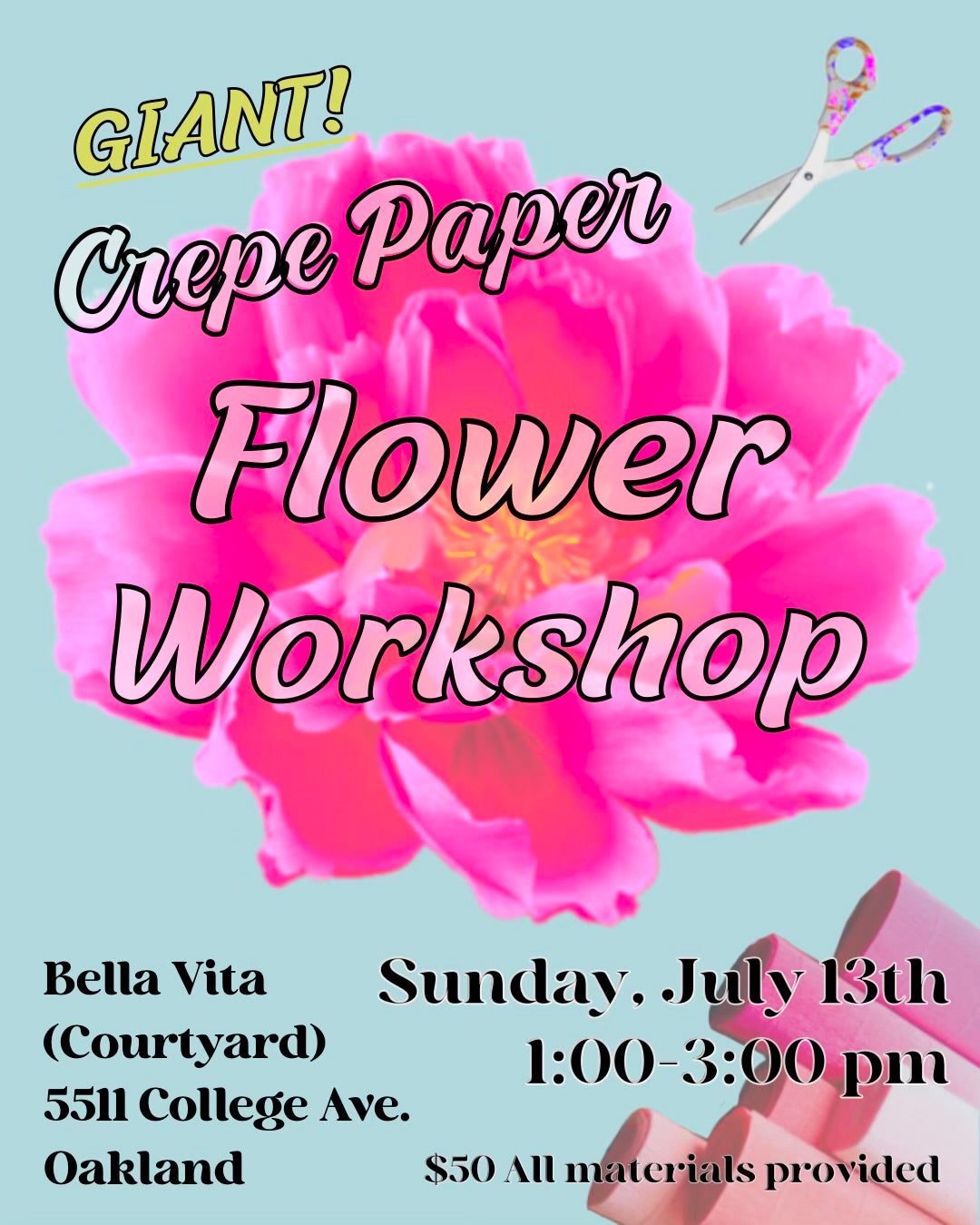 Giant Crepe Paper Flower Workshop