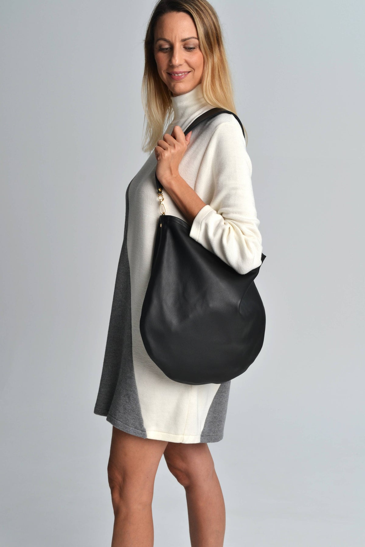 Anna Leather Crossbody Bag — Black | Ana Koutsi