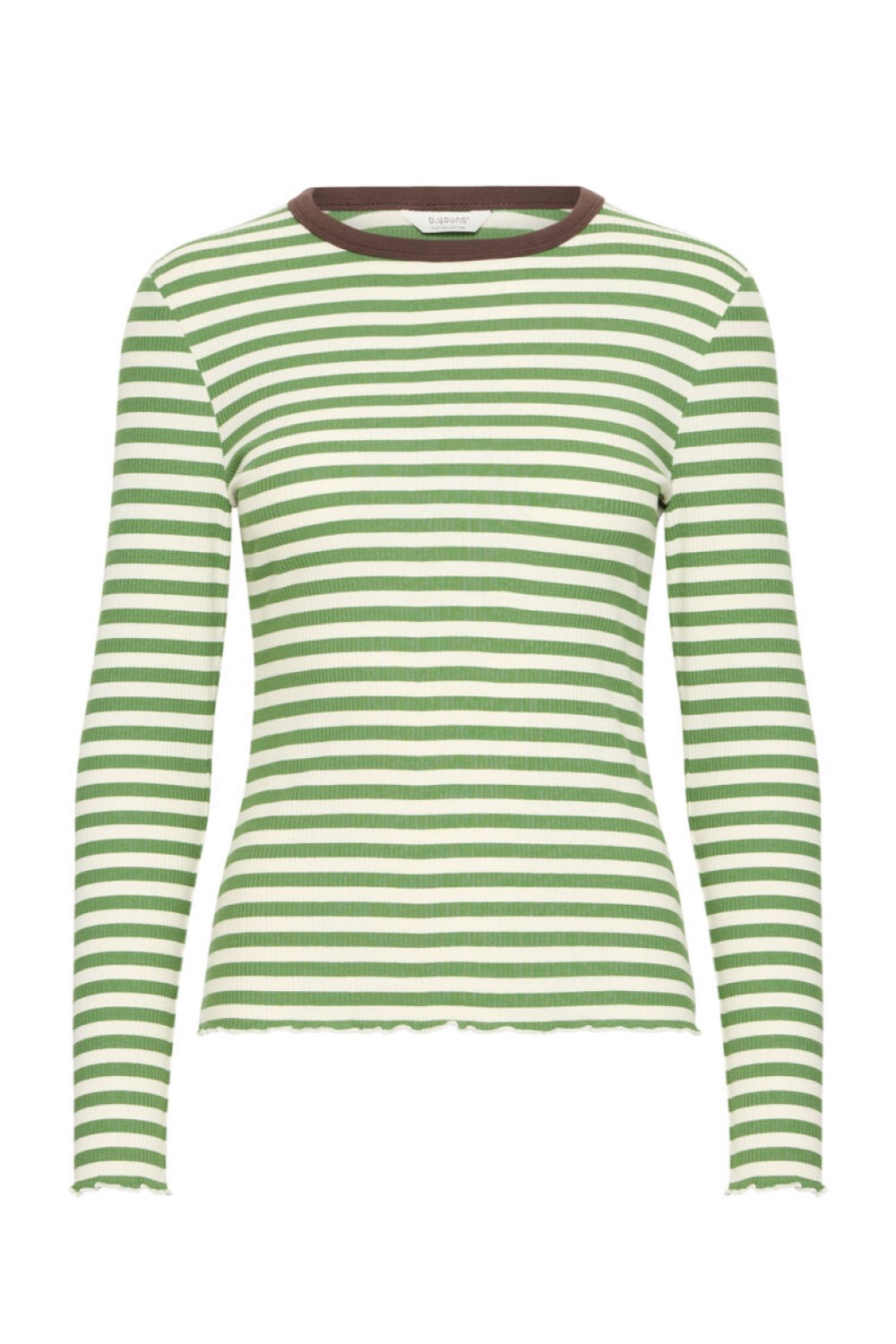Bysinne Rib L/S Stripe Tee - Green
