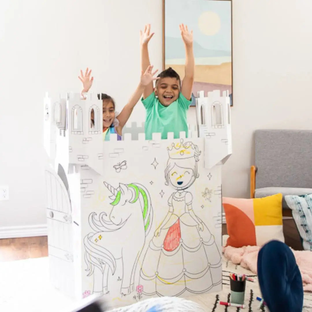 Fairy Tale Castle Coloring Cardboard Playhouse Toy For Kids