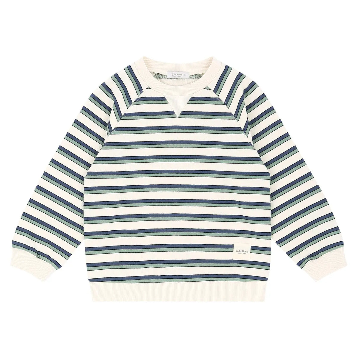 Striped Elbow Patch Sweatshirt