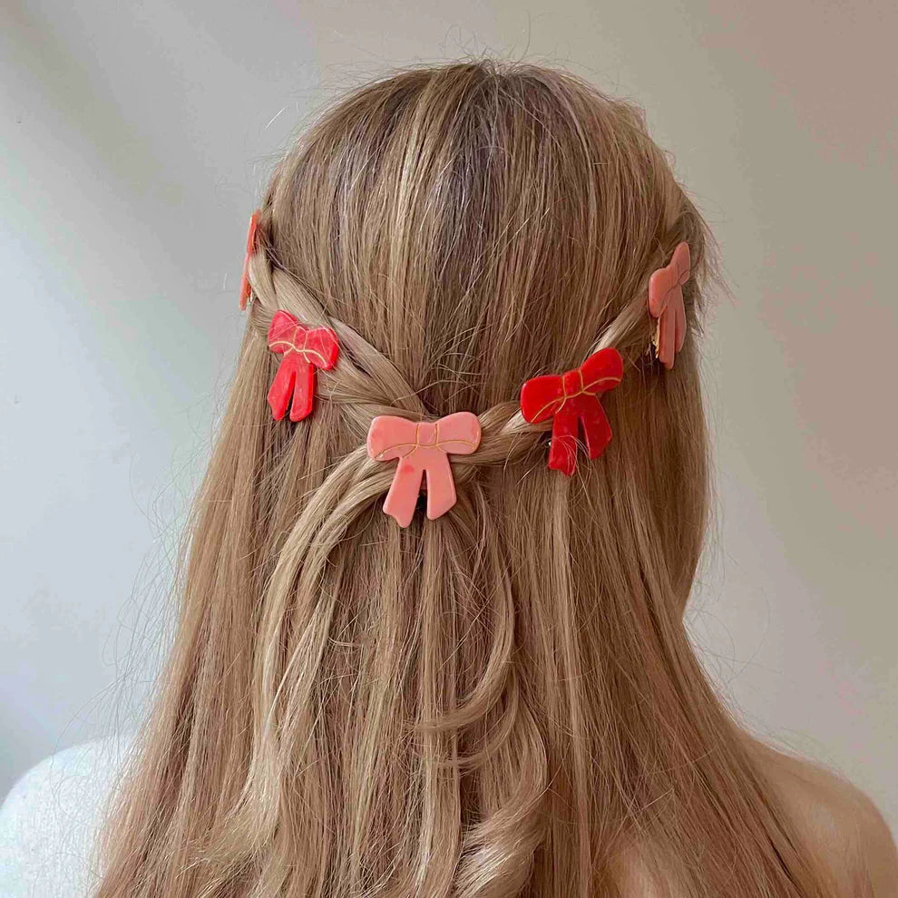 Red Ribbon Hair Clip