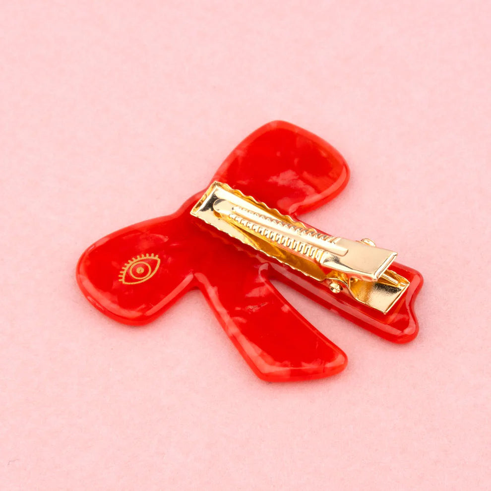 Red Ribbon Hair Clip