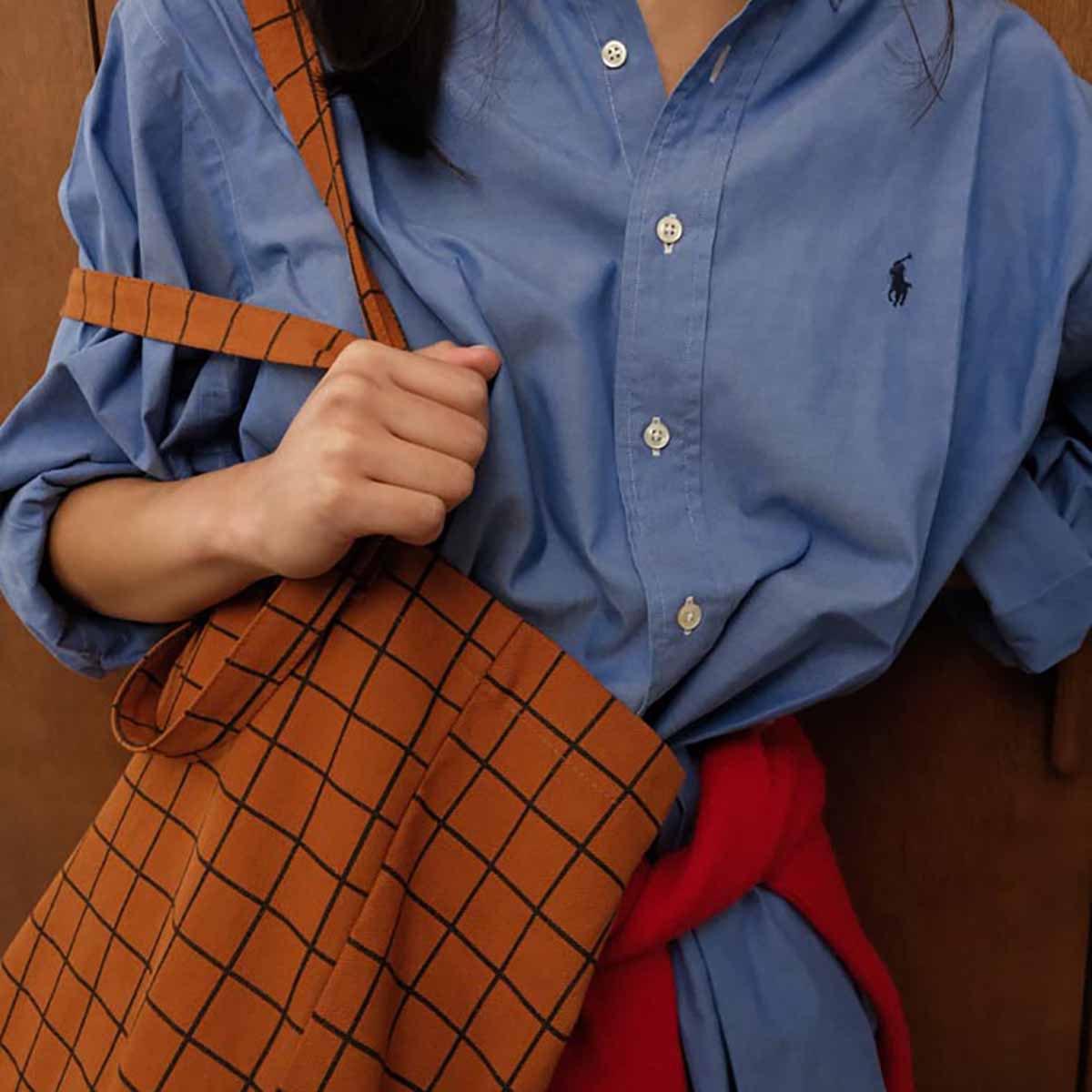 Elisabeth Tote Bag - Check Ginger
