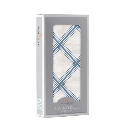 Blue Buffalo Check Plaid Swaddle