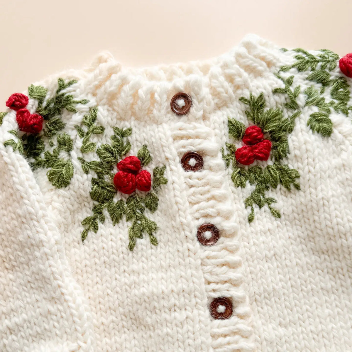 Holly/Mistletoe Cardigan