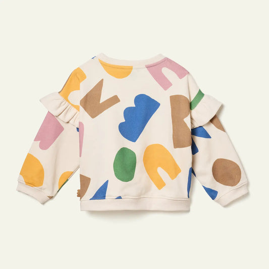Recycled Cotton Mon Coeur Ruffled Sweatshirt