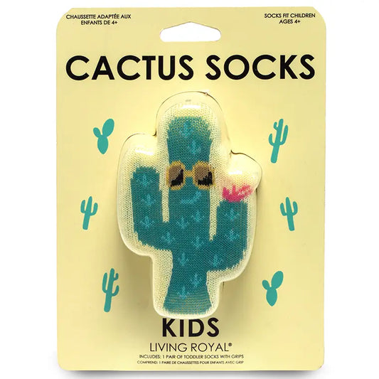 3D Packaged Crew Socks - Cool Cactus - Yellow