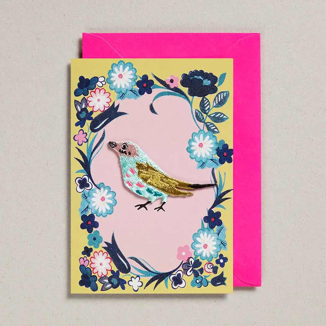 Patch Card - Embroidered Bird