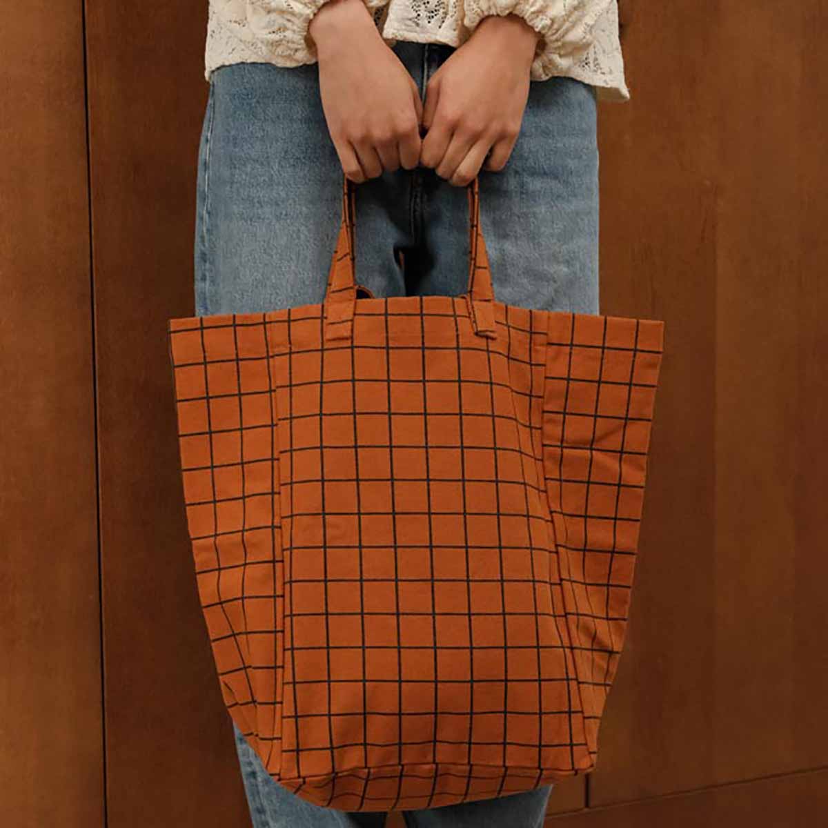 Elisabeth Tote Bag - Check Ginger