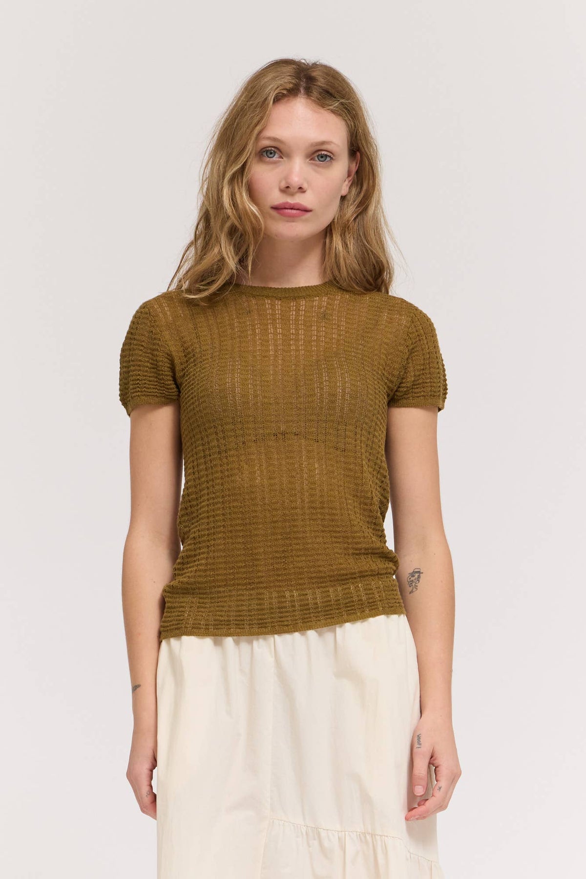 Pointelle Knit Tee
