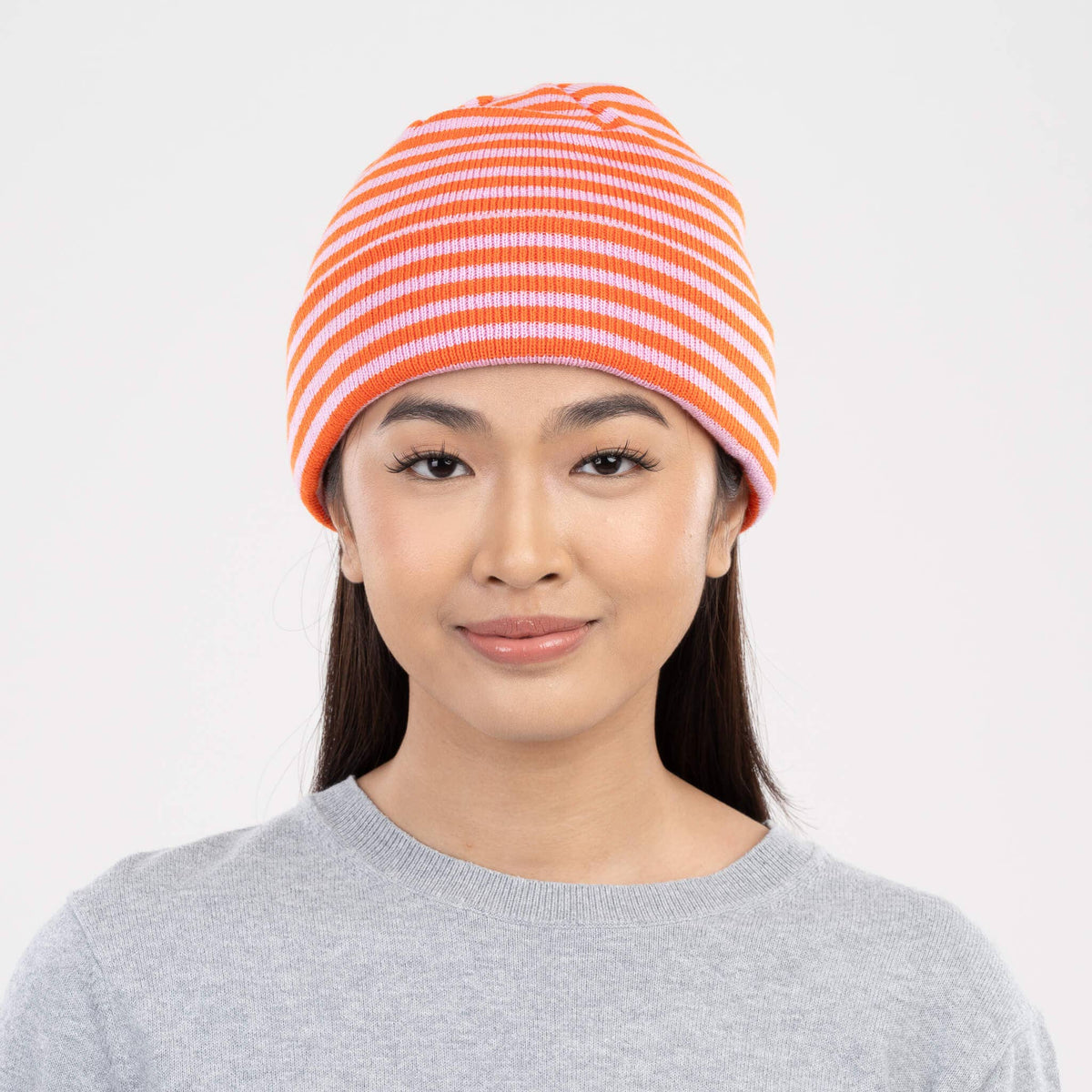 Simple Stripe Knit Beanie - Three Colors