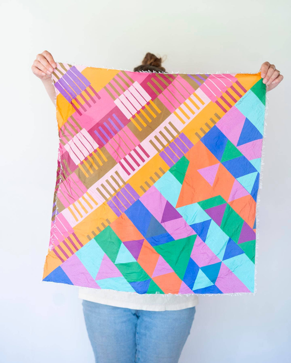 Autumn on the Plains - Shapes - Pure Silk Bandana Scarf