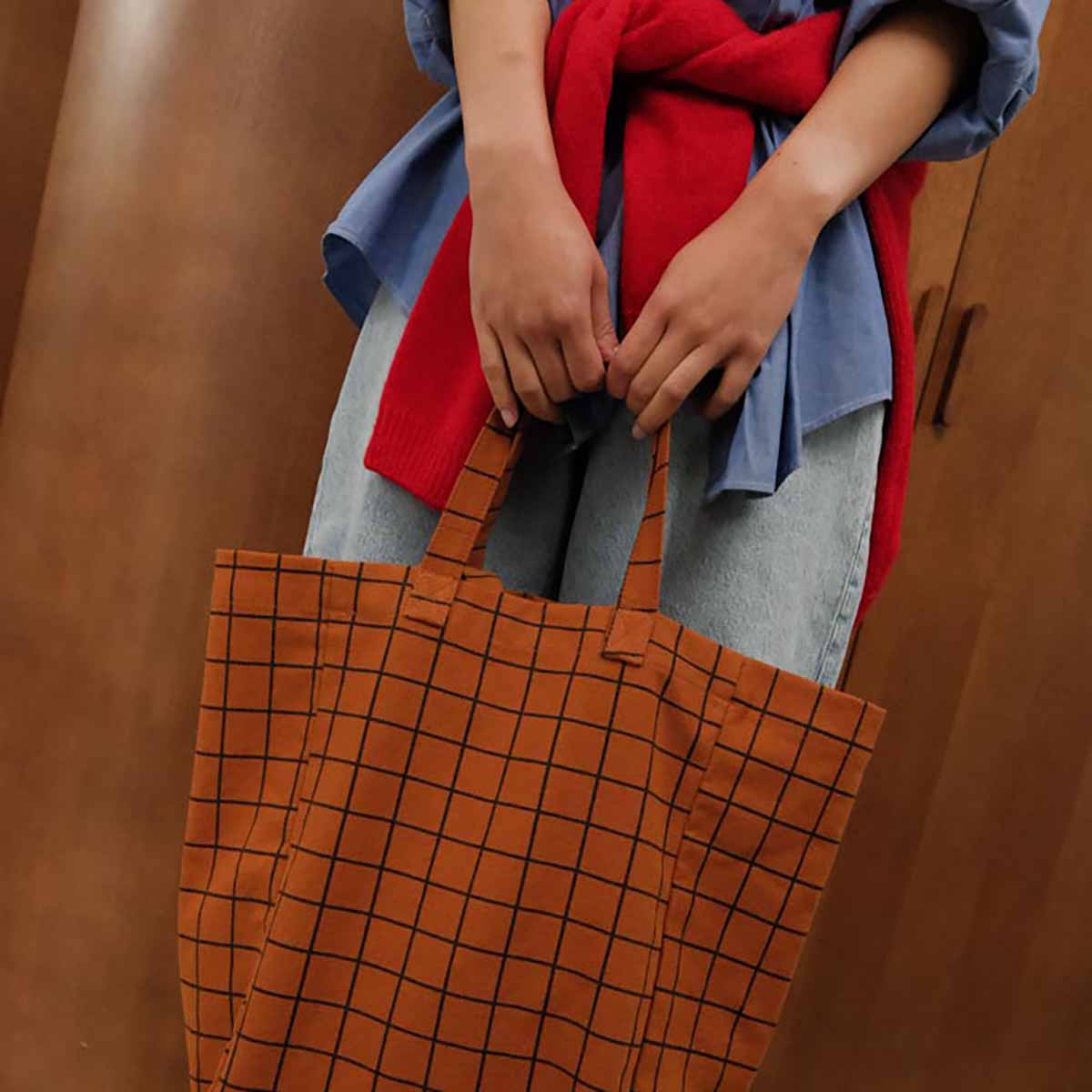 Elisabeth Tote Bag - Check Ginger