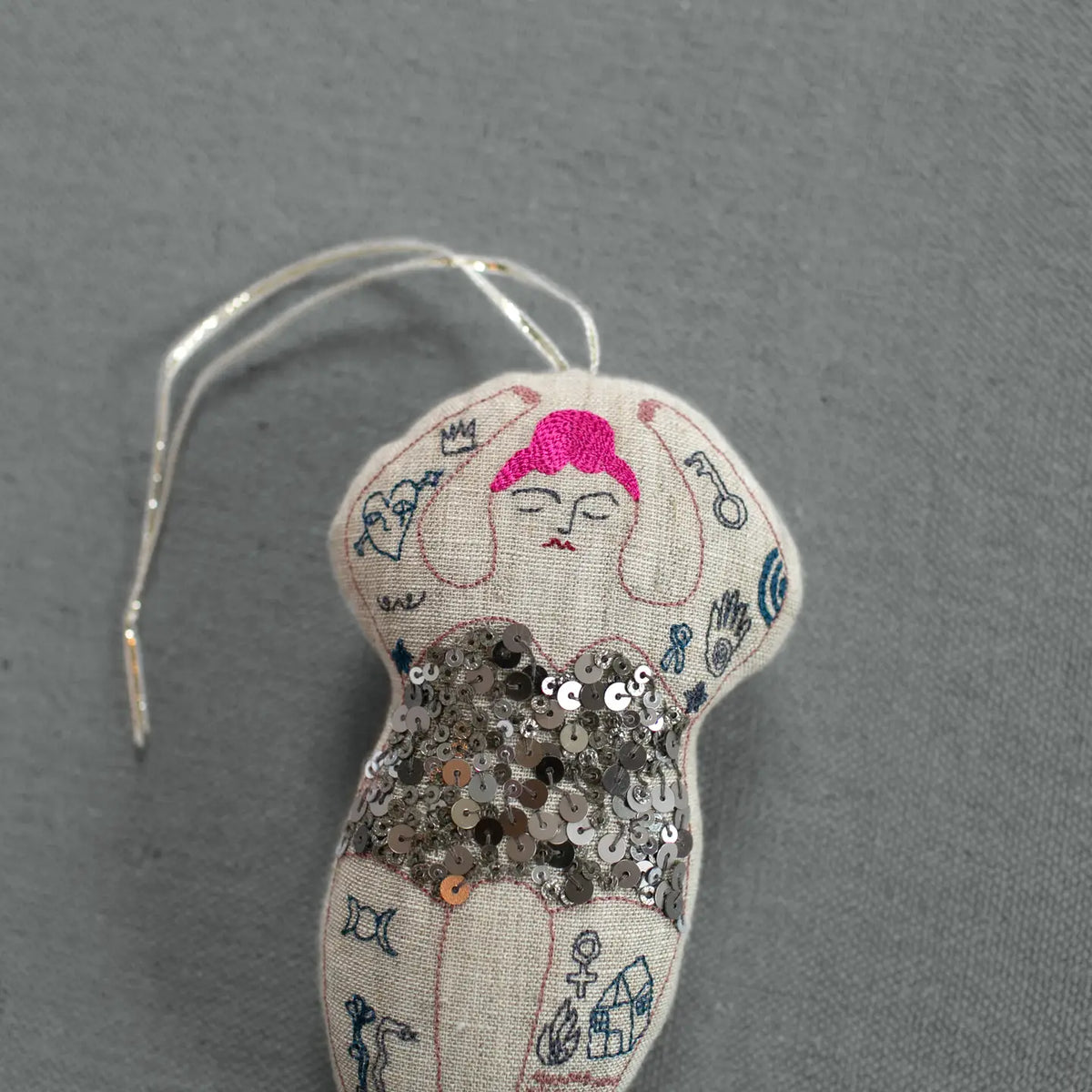 Tattooed Strong Lady - Cotton-Filled Ornament