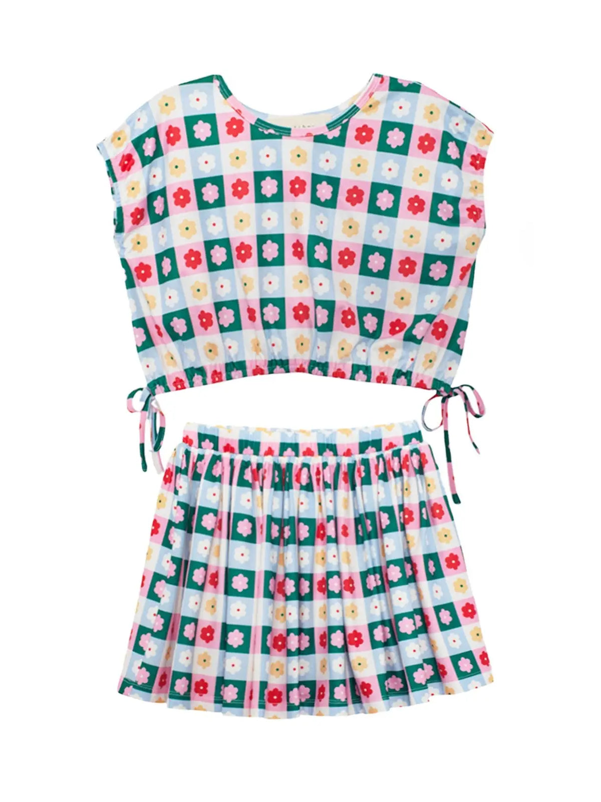 Flower Pops Cap Sleeve Two Piece Set