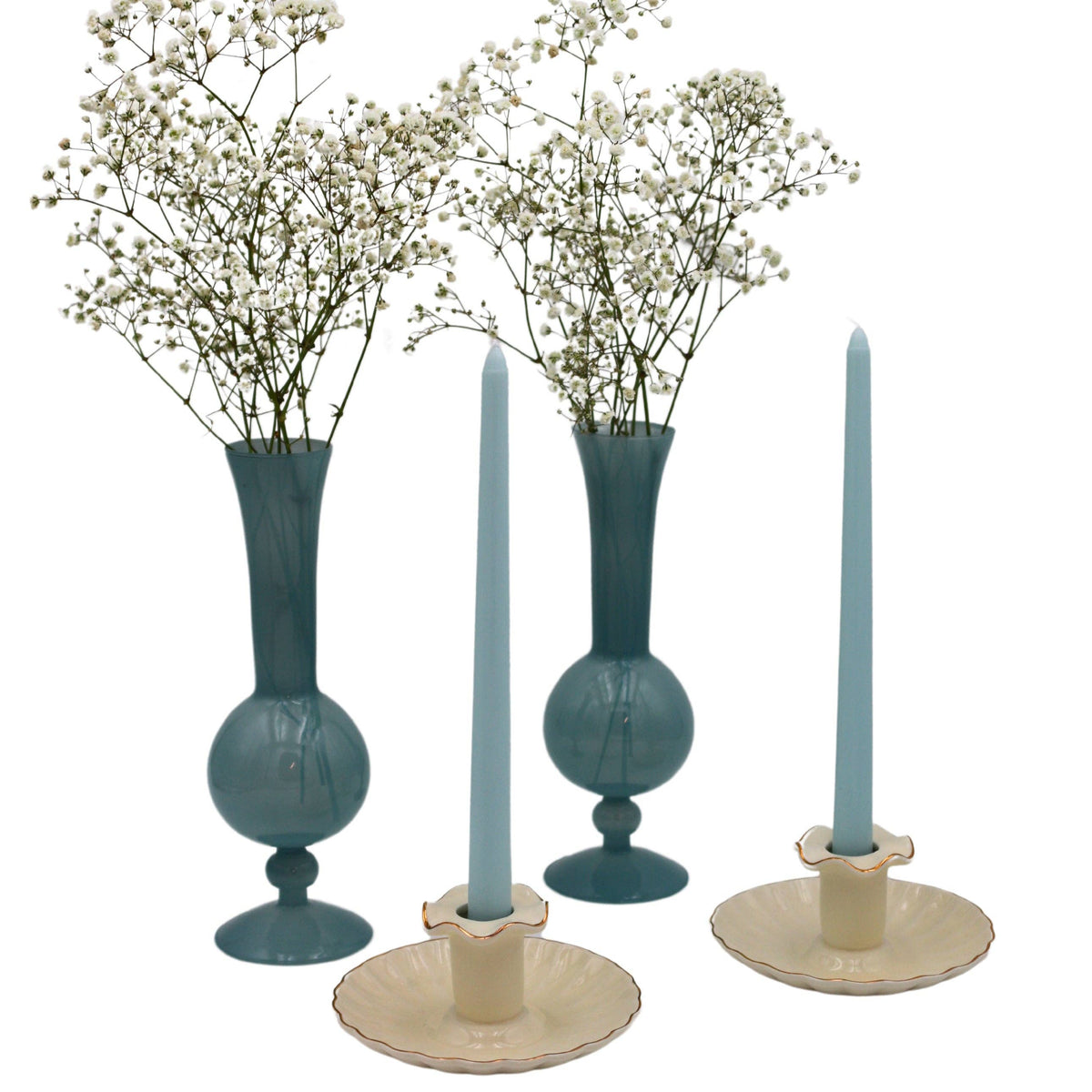 Gilded Cream Candle Holder