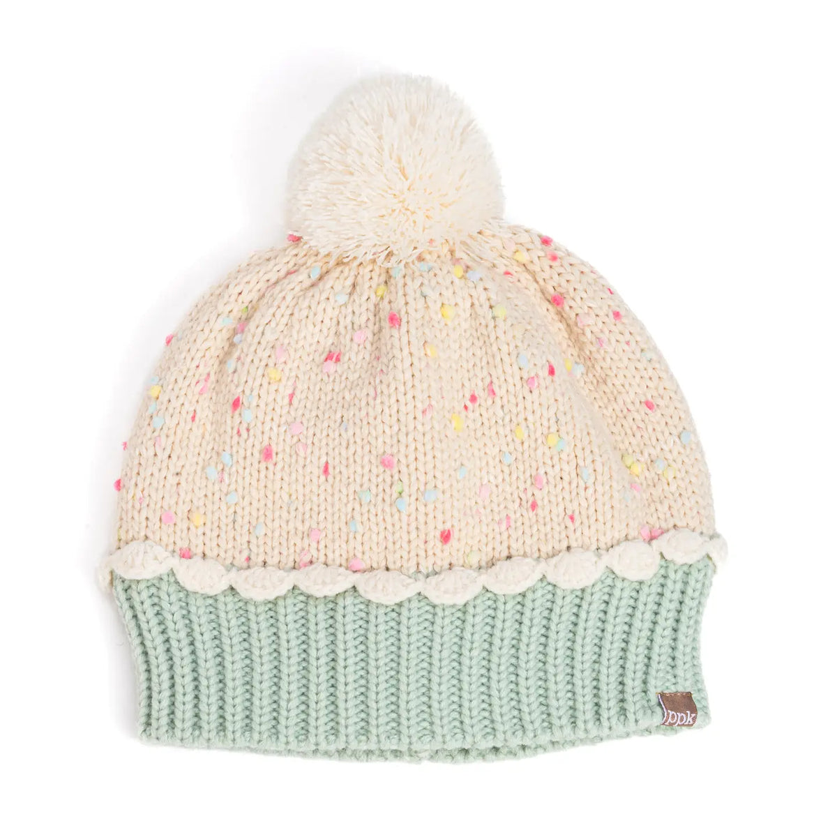 Girls Pastel Cupcake Knit Winter Hat
