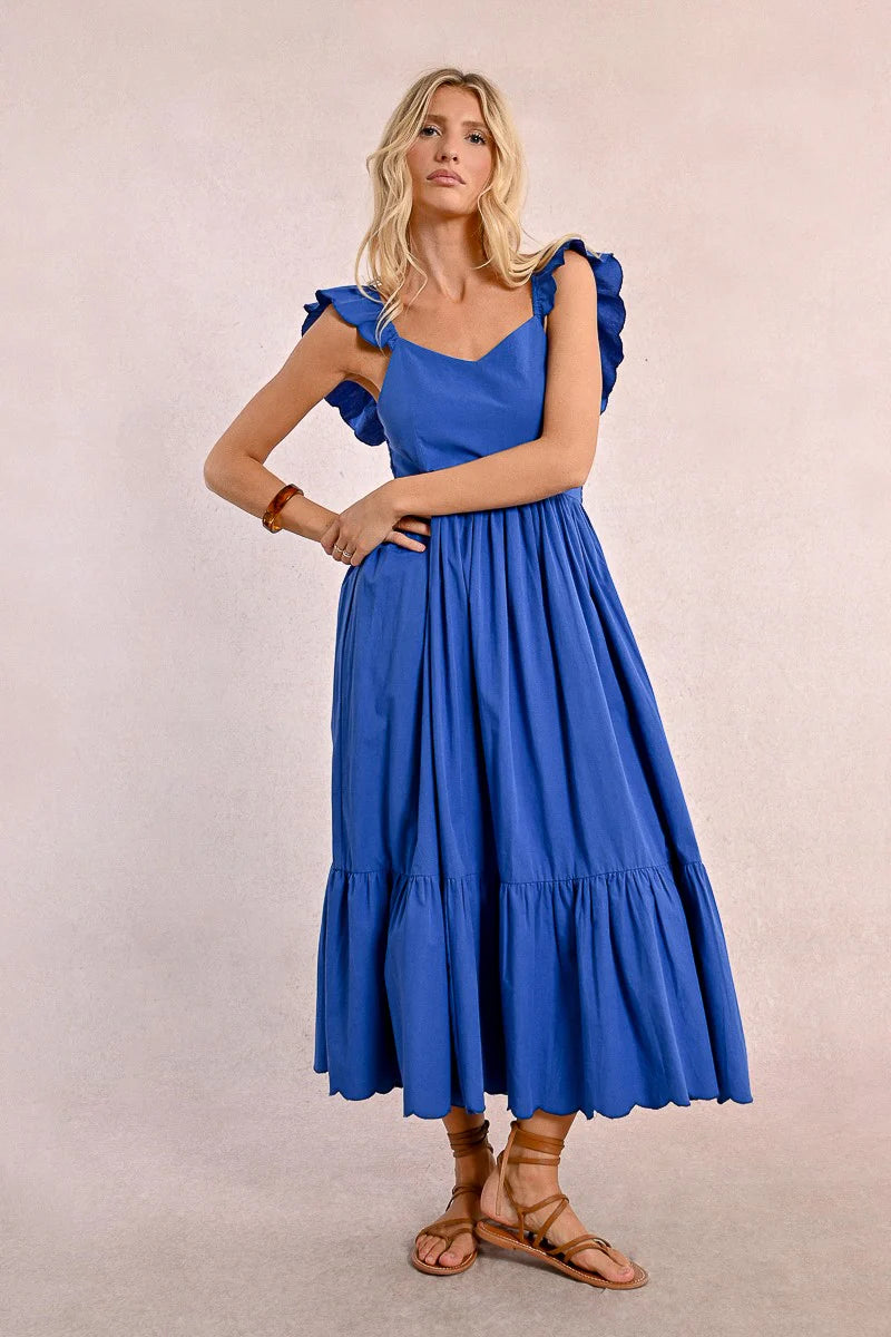 Long Fancy Dress with Ruffles