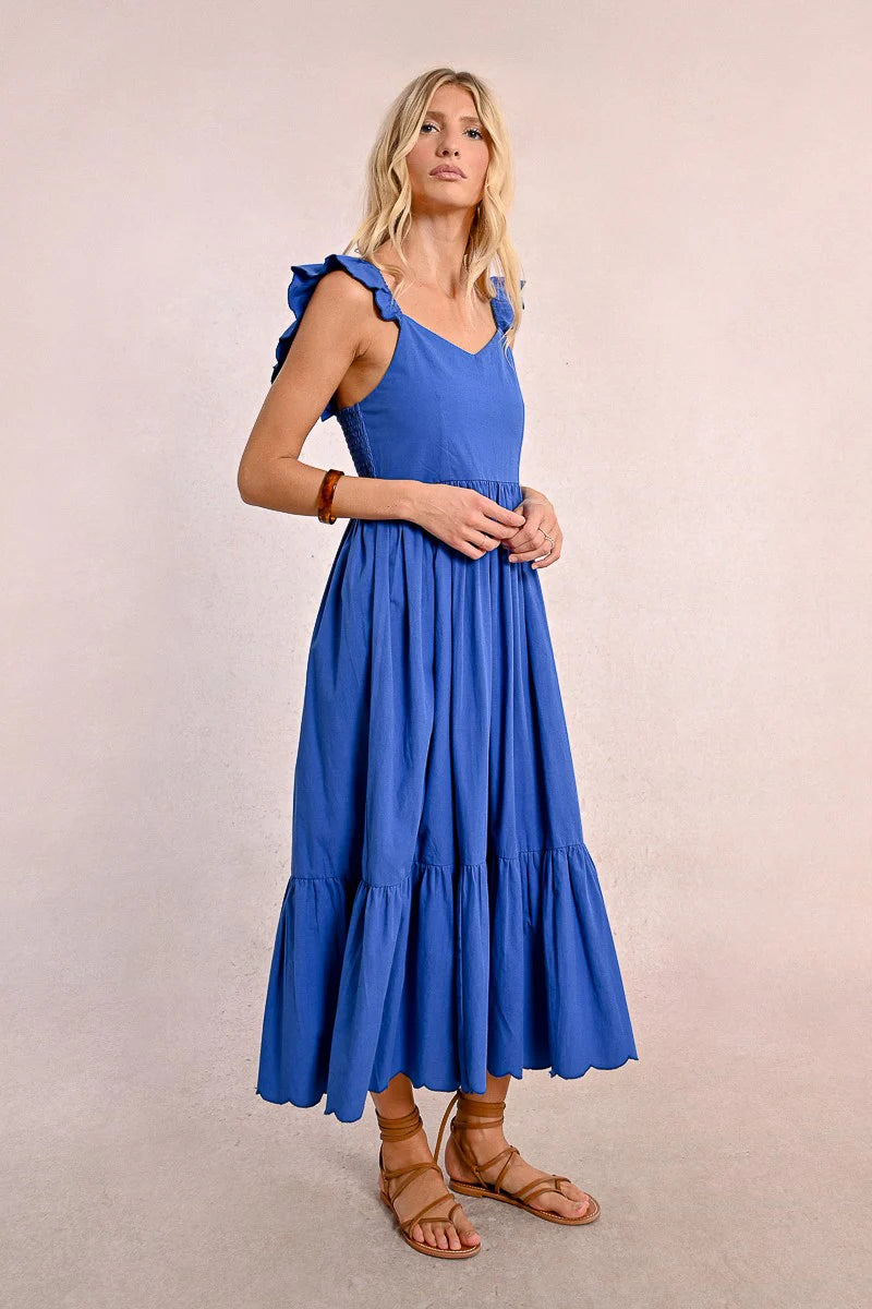 Long Fancy Dress with Ruffles