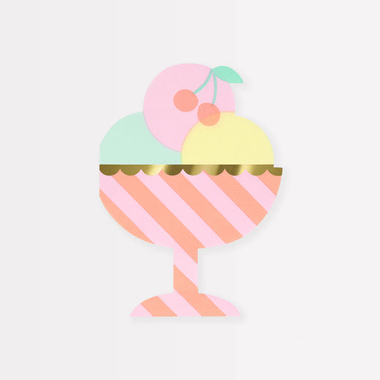Ice Cream Sundae Napkins (x 16)