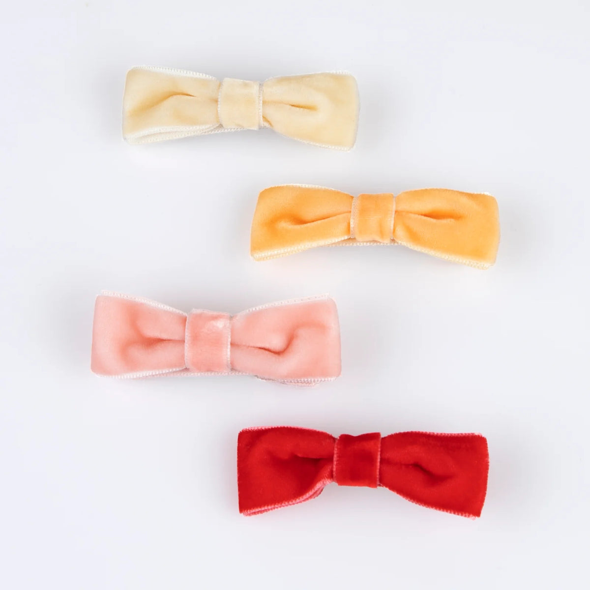 Pastel Velvet Mini Bow Clips