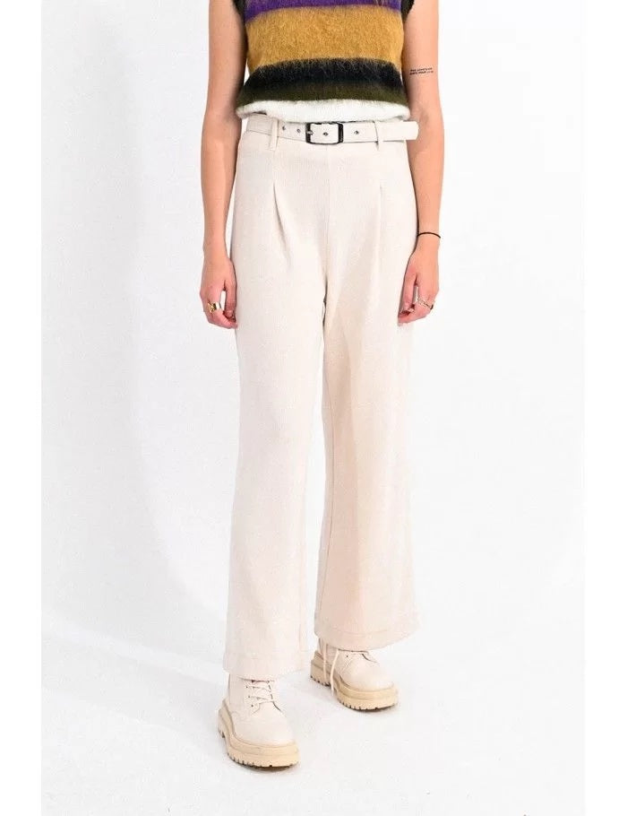 Wide Leg Pants - Cream