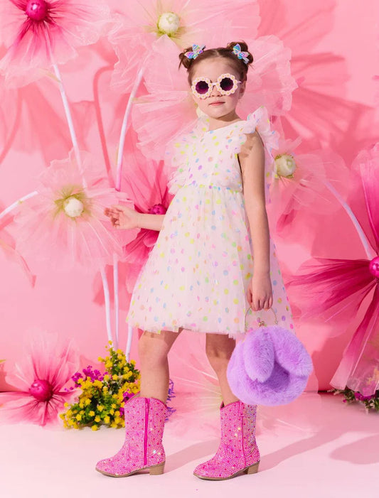 Rainbow Confetti Tulle Dress
