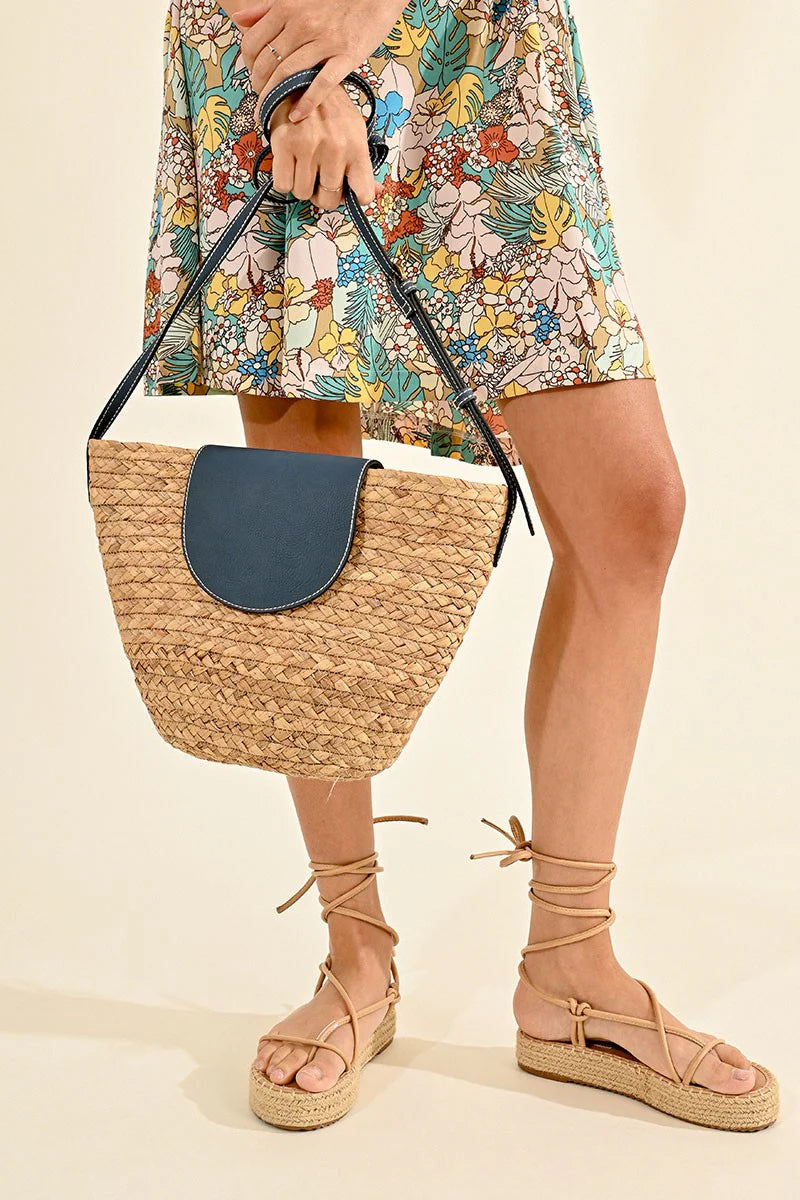 Perfect Summer Tote Bag — Straw & Canvas Carryall
