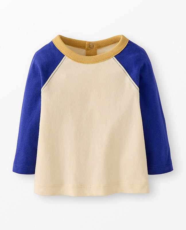 L/S Baseball Tee - Blue Colorblock