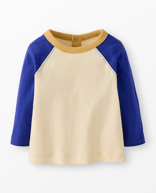 L/S Baseball Tee - Blue Colorblock
