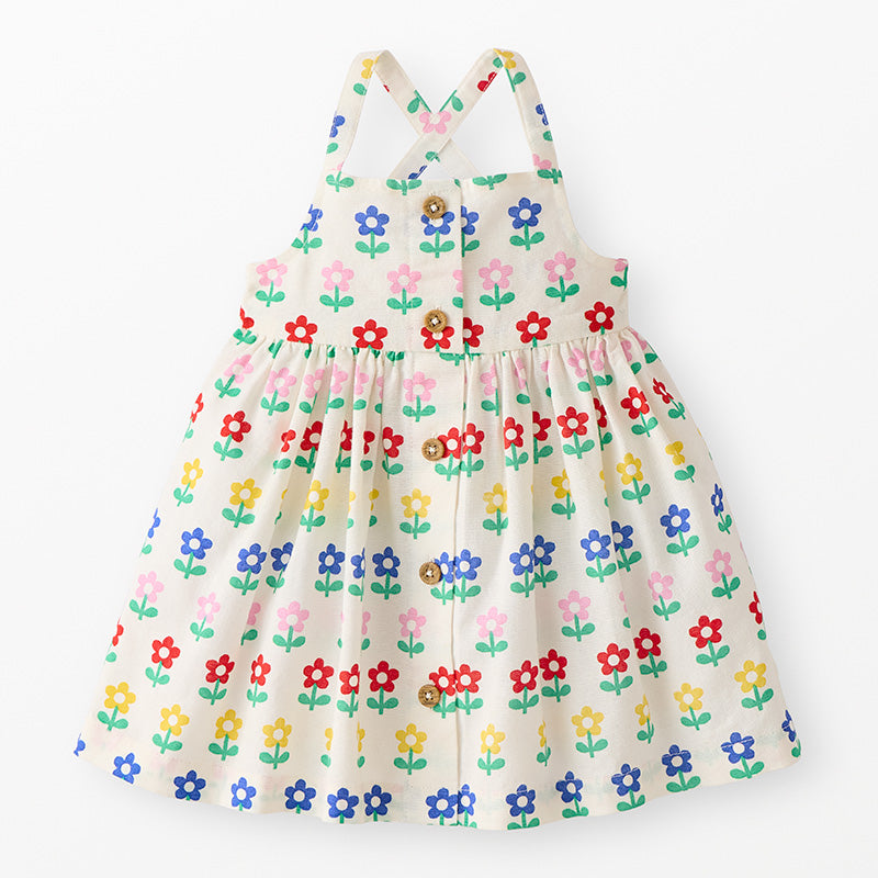Floral Sleeveless Button-Front Dress