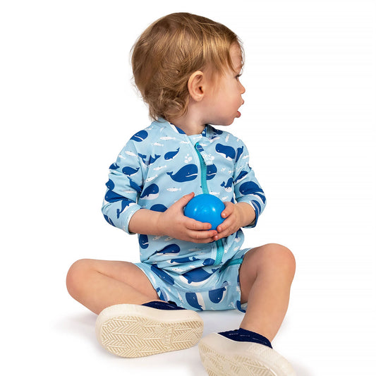 Kids One Piece UV Sun Suit | Blue Whale