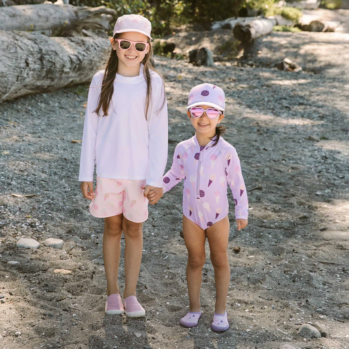 Girls One Piece UV Swimsuit | Lavender Ice Cream