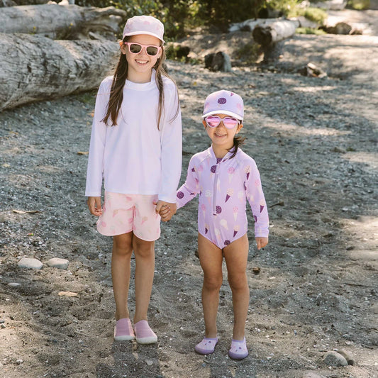 Girls One Piece UV Swimsuit | Lavender Ice Cream