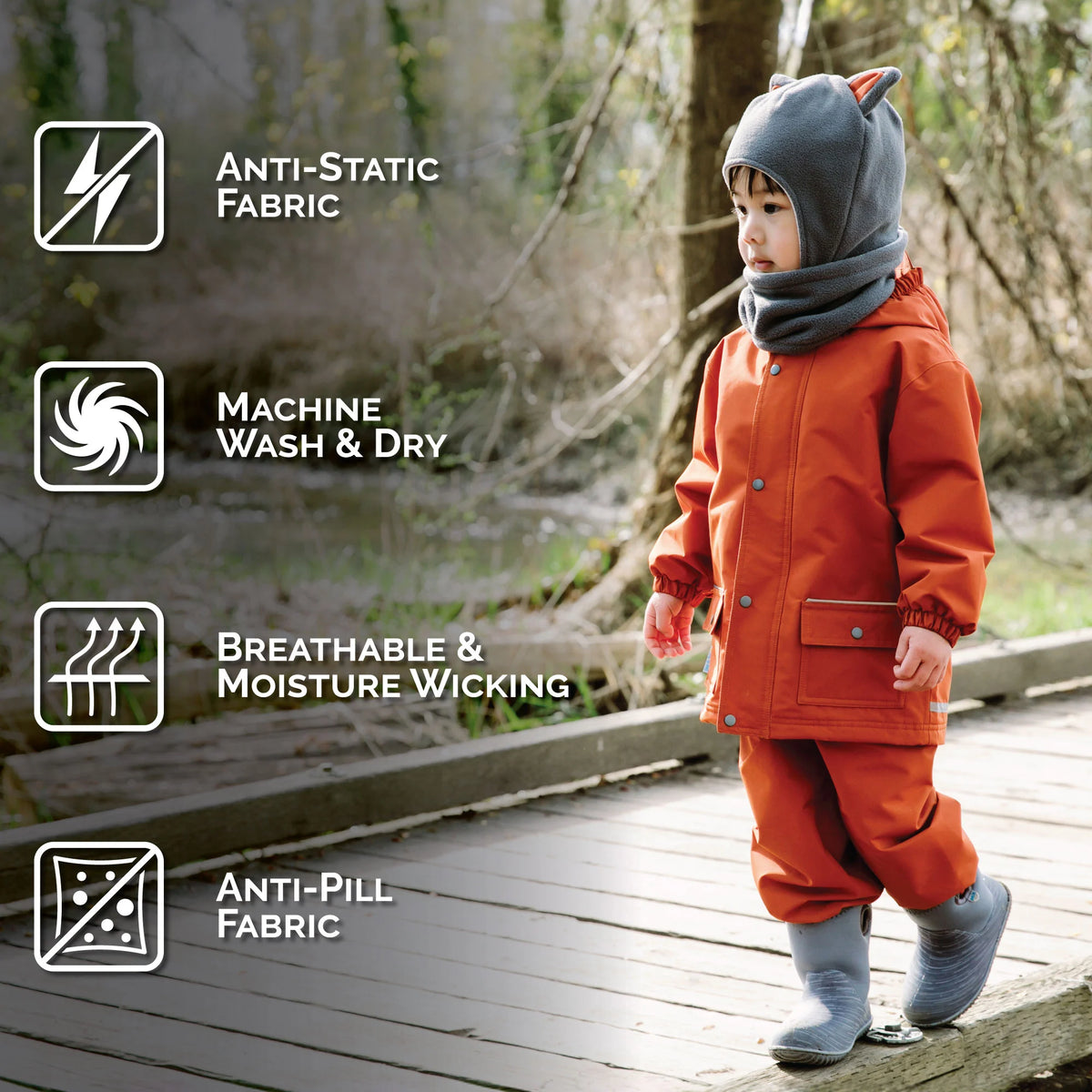 Kids Fleece Animal Hats | Grey Fox