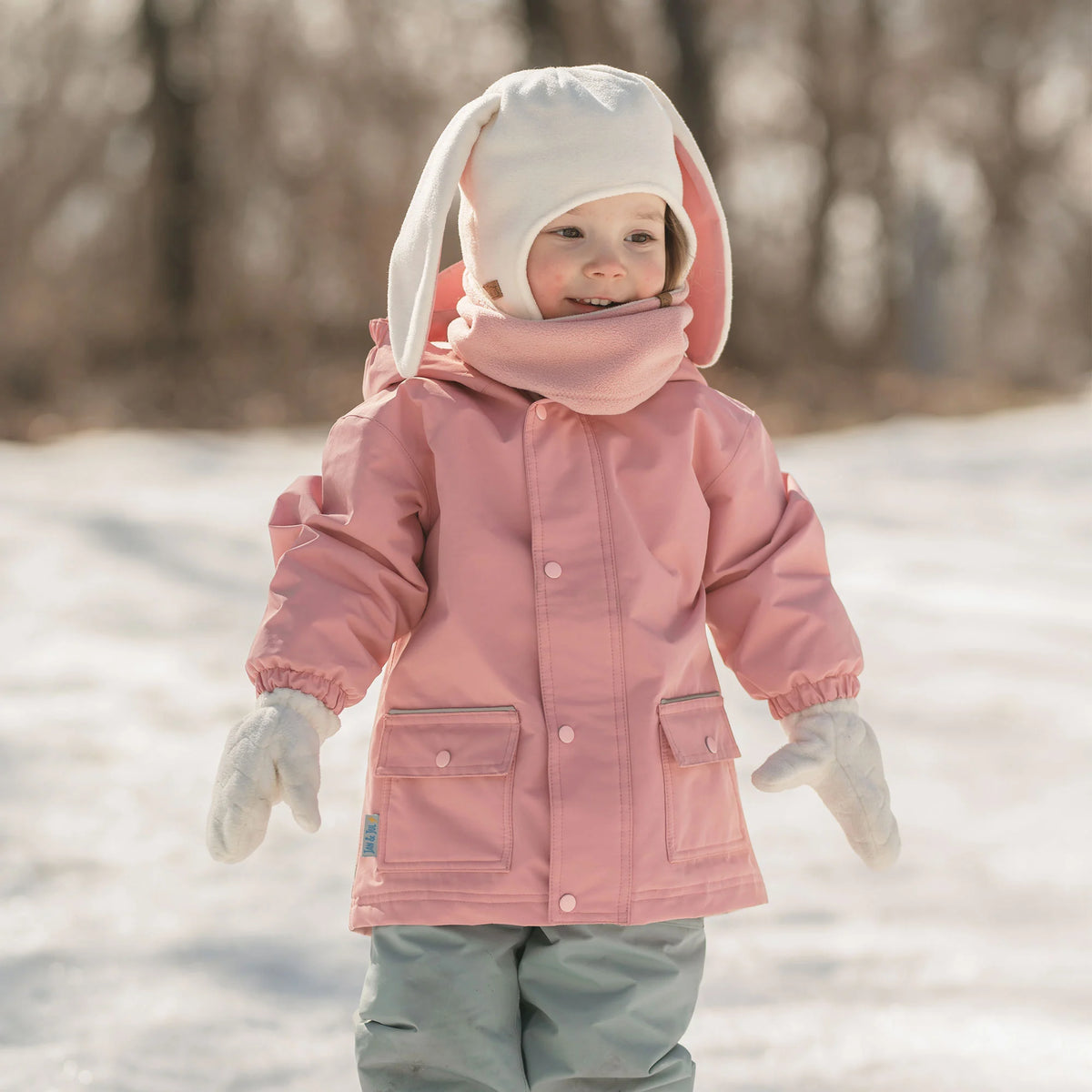 Kids Fleece Animal Hats | Cream Bunny
