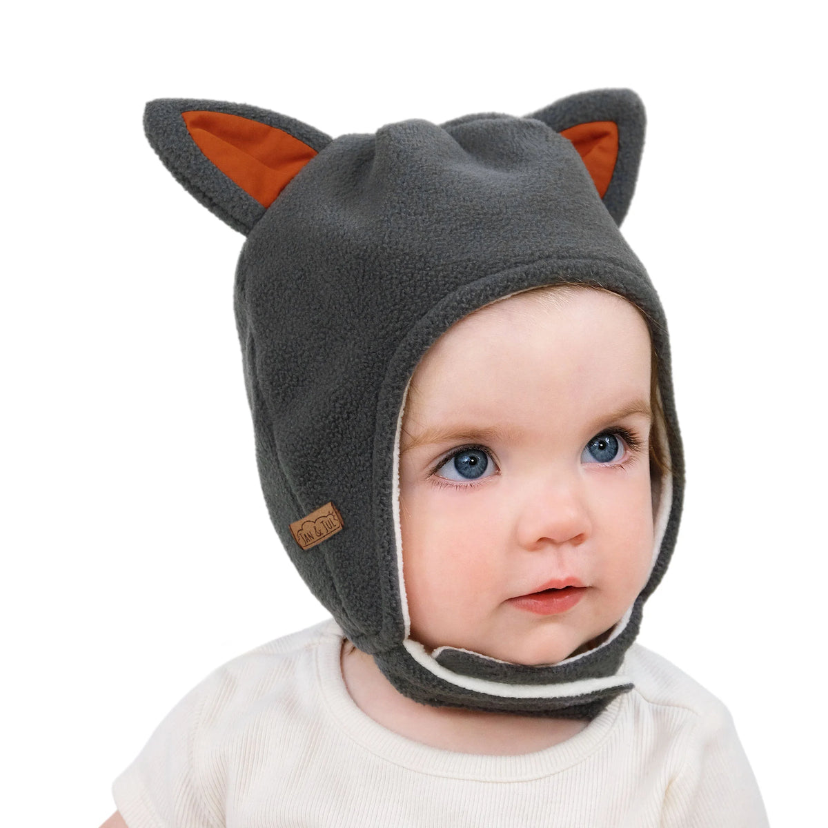 Kids Fleece Animal Hats | Grey Fox